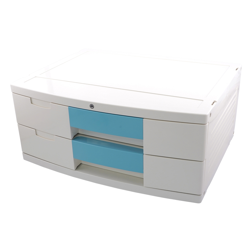 トレイBOX(鍵付) A3用ブルー 470×360×205mm 304H 304H(1個)