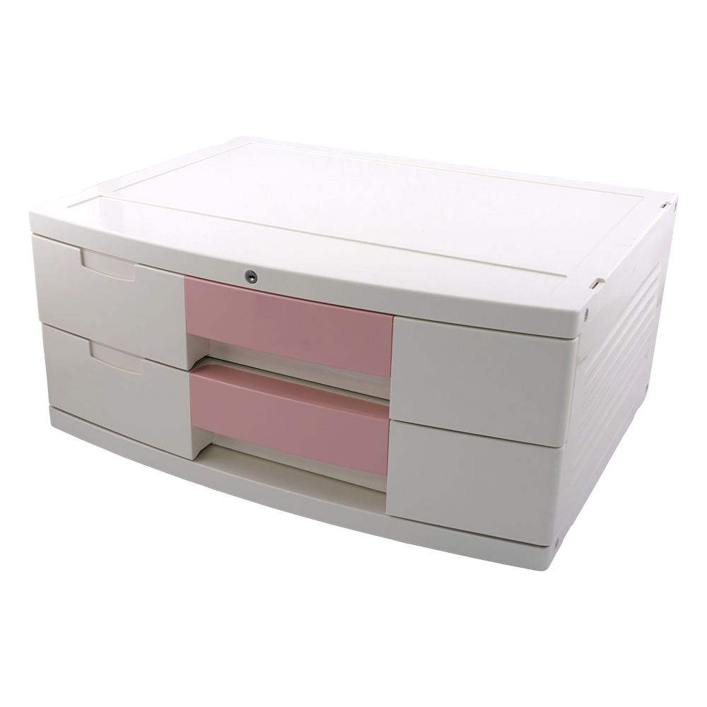 トレイBOX(鍵付) A3用ピンク 470×360×205mm 304H 304H(1個)