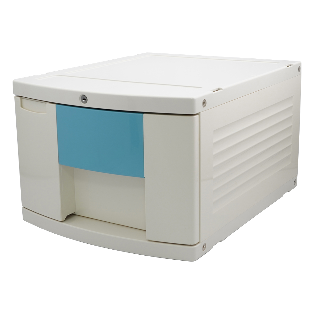 トレイBOX(鍵付) A4用ブルー 290×360×205mm 402H 402H(1個)
