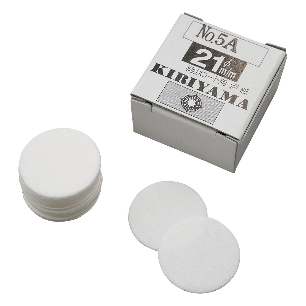 1-1077-03 桐山ロート用濾紙 φ21mm 50枚入 No.5A No.5A(1箱(50枚入り))