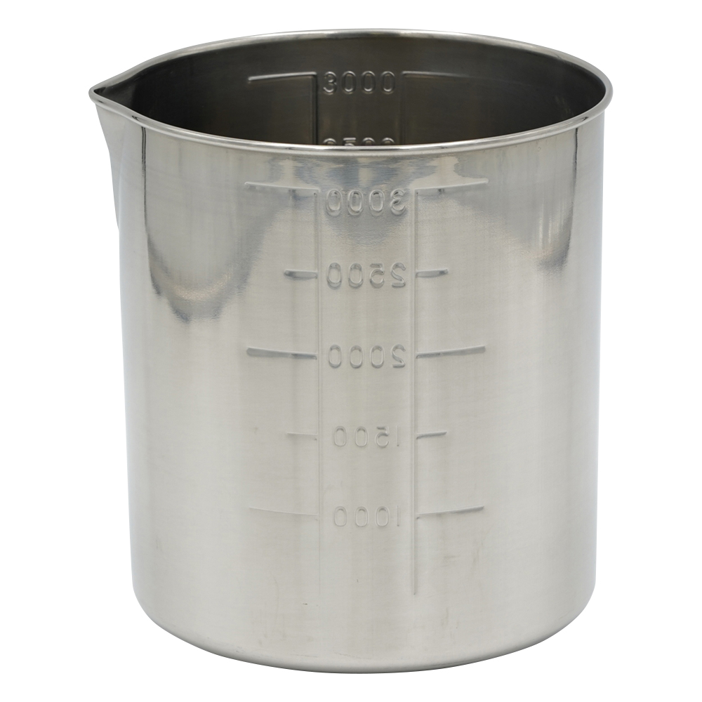 1-2793-05 ステンビーカー 手無し 3000mL 丸山ステンレス