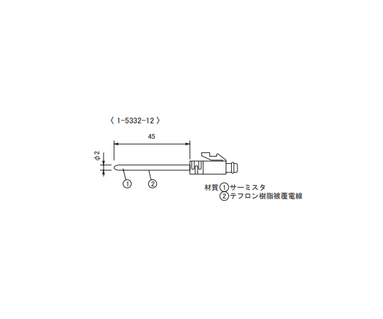 1-5332-12 温度センサ フッ素樹脂被覆ショートセンサ Φ2.2mm TR-5101 TR-5101(1セット)