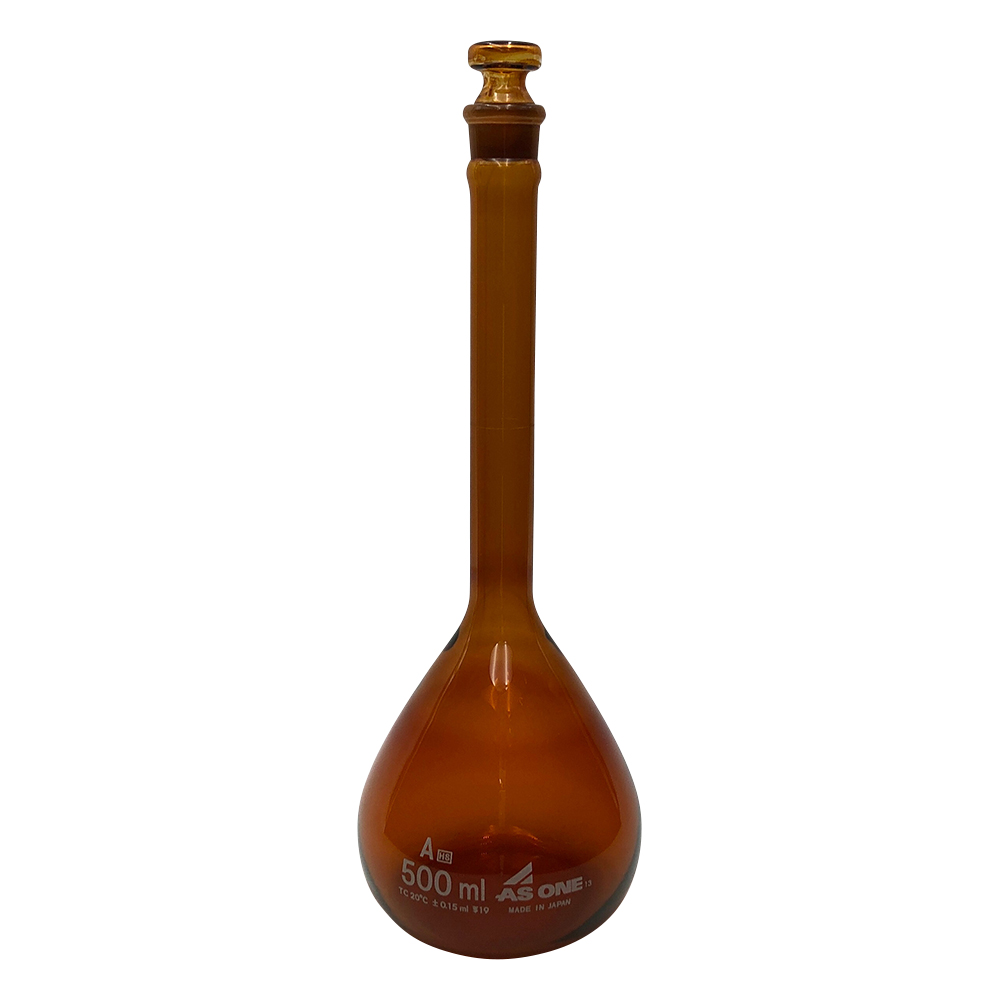 メスフラスコ(高精度) 褐色 500mL