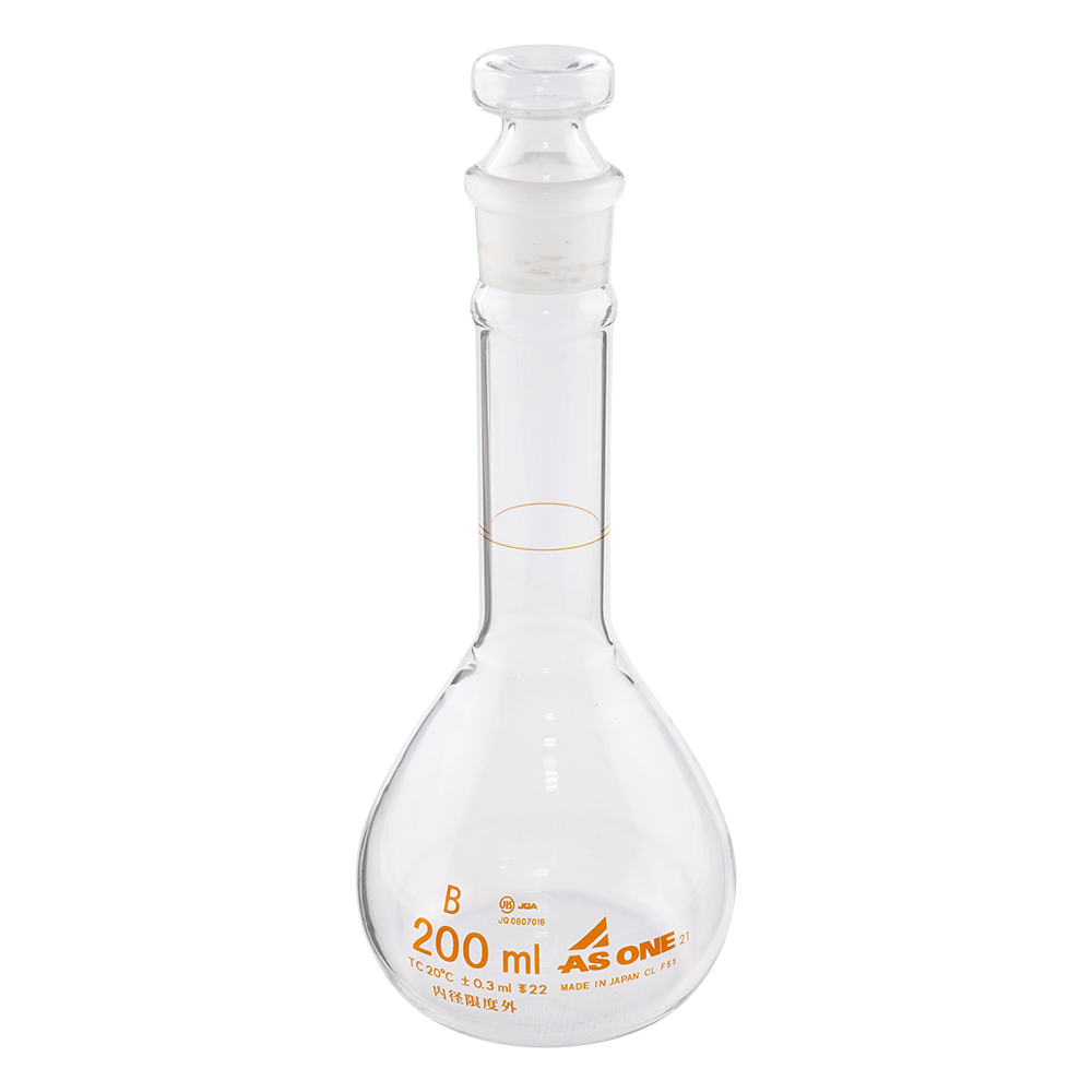 短型メスフラスコ 200mL JCSS校正付(1個)