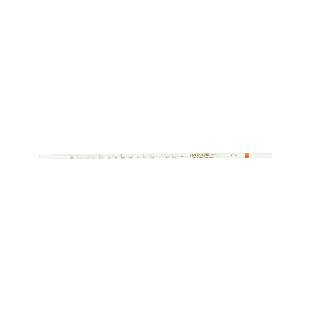 メスピペット 中間目盛 カラーコード付 スーパーグレード 0.3mL