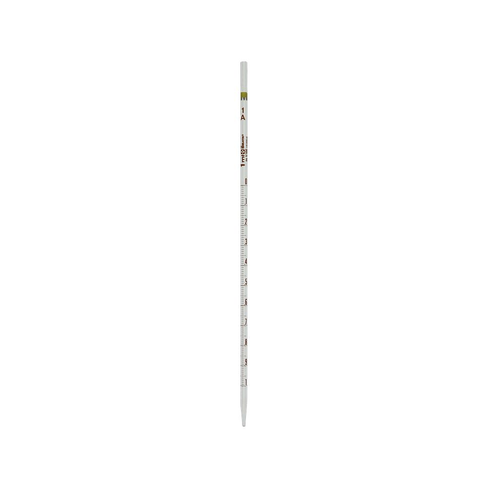 メスピペット 中間目盛 カラーコード付 スーパーグレード 1mL
