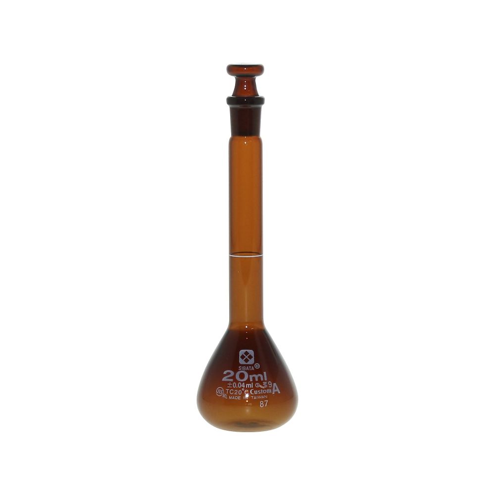 メスフラスコ (全量フラスコ・カスタムA) 茶 20mL