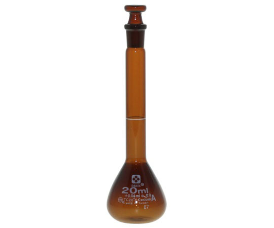 メスフラスコ 茶 20mL カスタムA JCSS校正付(1個)