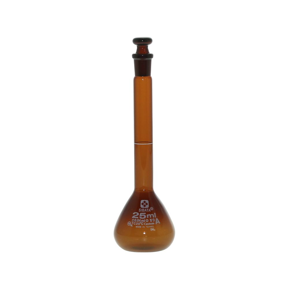 メスフラスコ (全量フラスコ・カスタムA) 茶 25mL