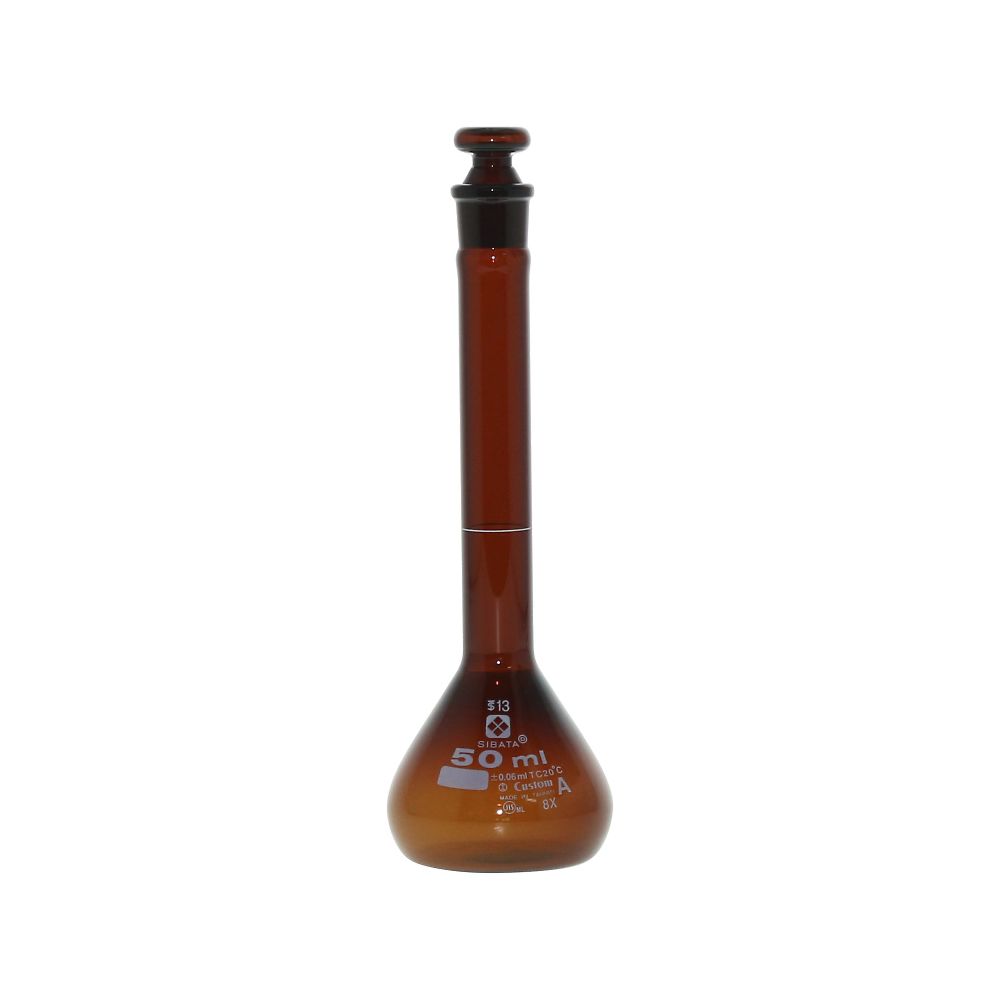 メスフラスコ (全量フラスコ・カスタムA) 茶 50mL