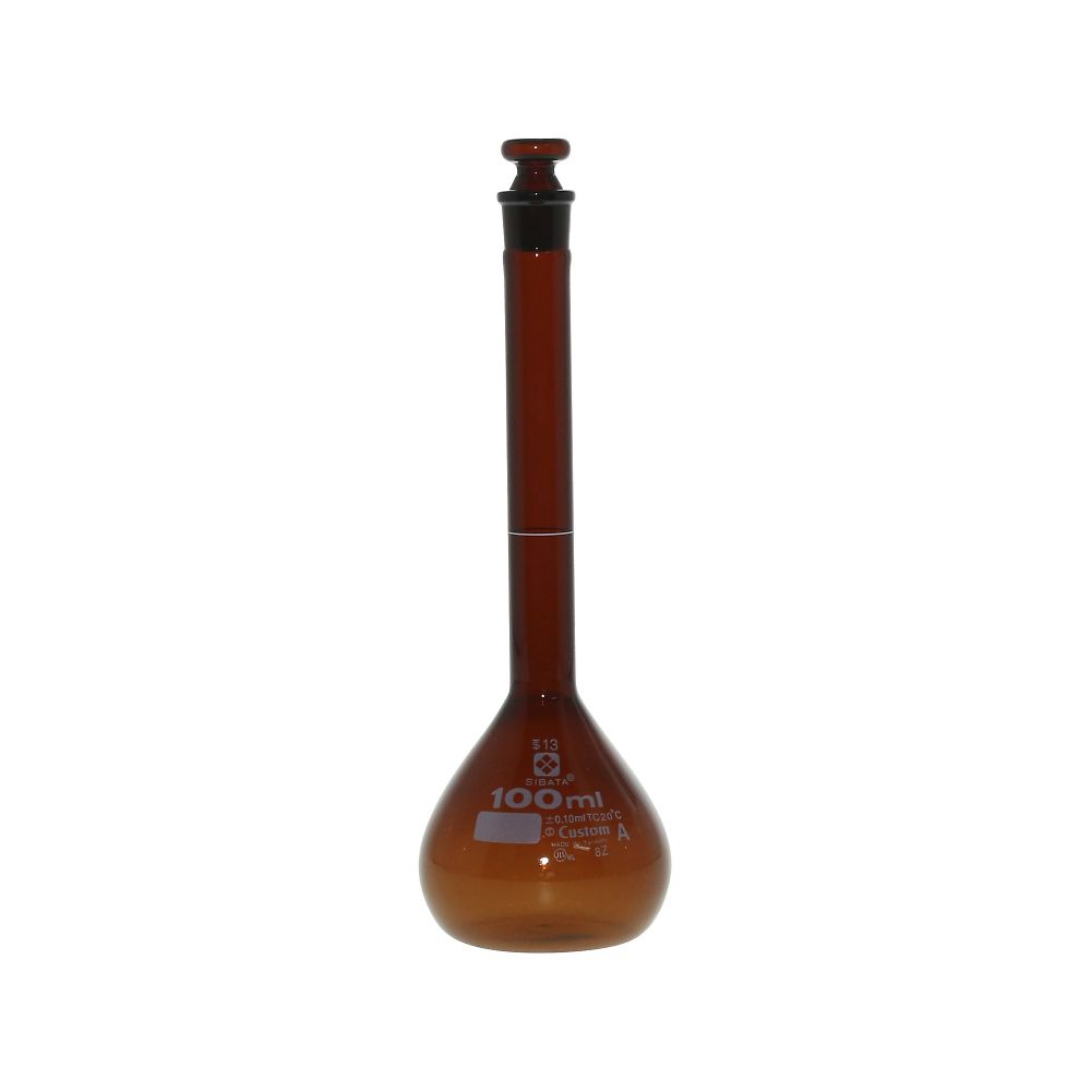 メスフラスコ (全量フラスコ・カスタムA) 茶 100mL