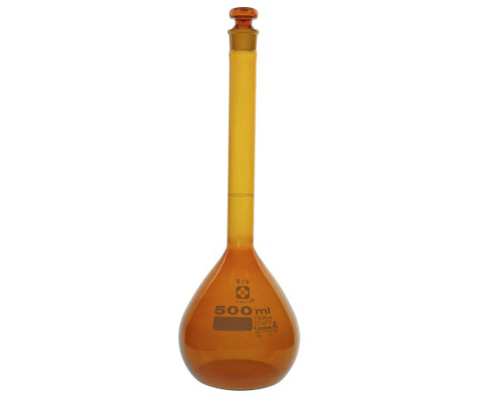 メスフラスコ 茶 500mL カスタムA JCSS校正付(1個)