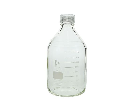 ねじ口瓶丸型(デュラン(R)) 透明キャップ付 2000mL 017200-20003(1本)