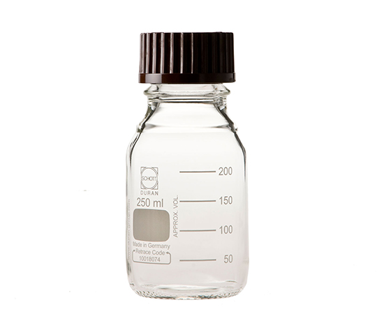 DURAN ねじ口びん 赤キャップ付 250mL GL-45