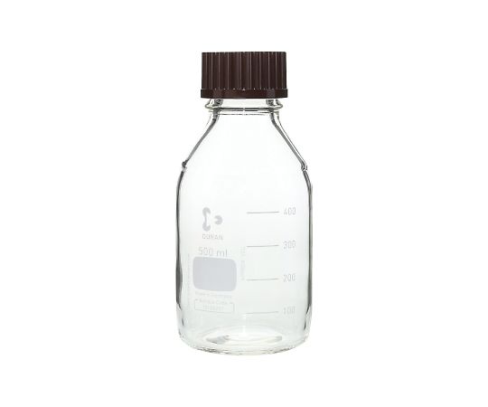 DURAN ねじ口びん 赤キャップ付 500mL GL-45