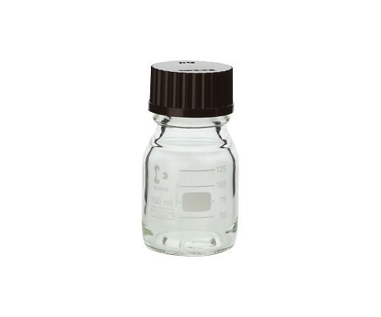 DURAN ねじ口びん 赤キャップ付 150mL GL-45