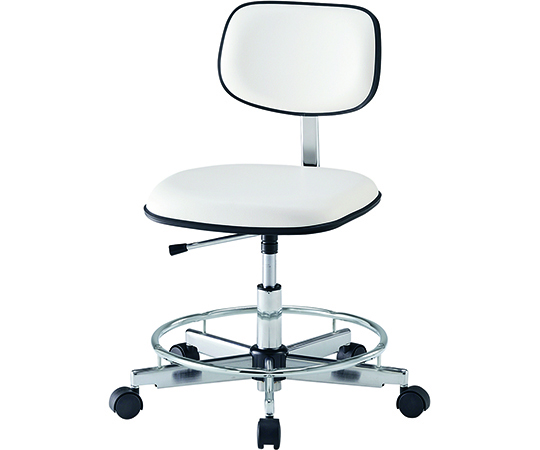 クリーンカラフルスタンダードチェア(クラス100対応) 足掛リング有り ホワイト LSC-WR