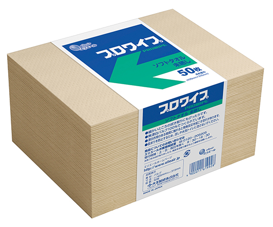2-1621-24 エリエール プロワイプ ソフトタオル 未晒帯どめ50 703523(50枚×24袋) 大王製紙(エリエール)