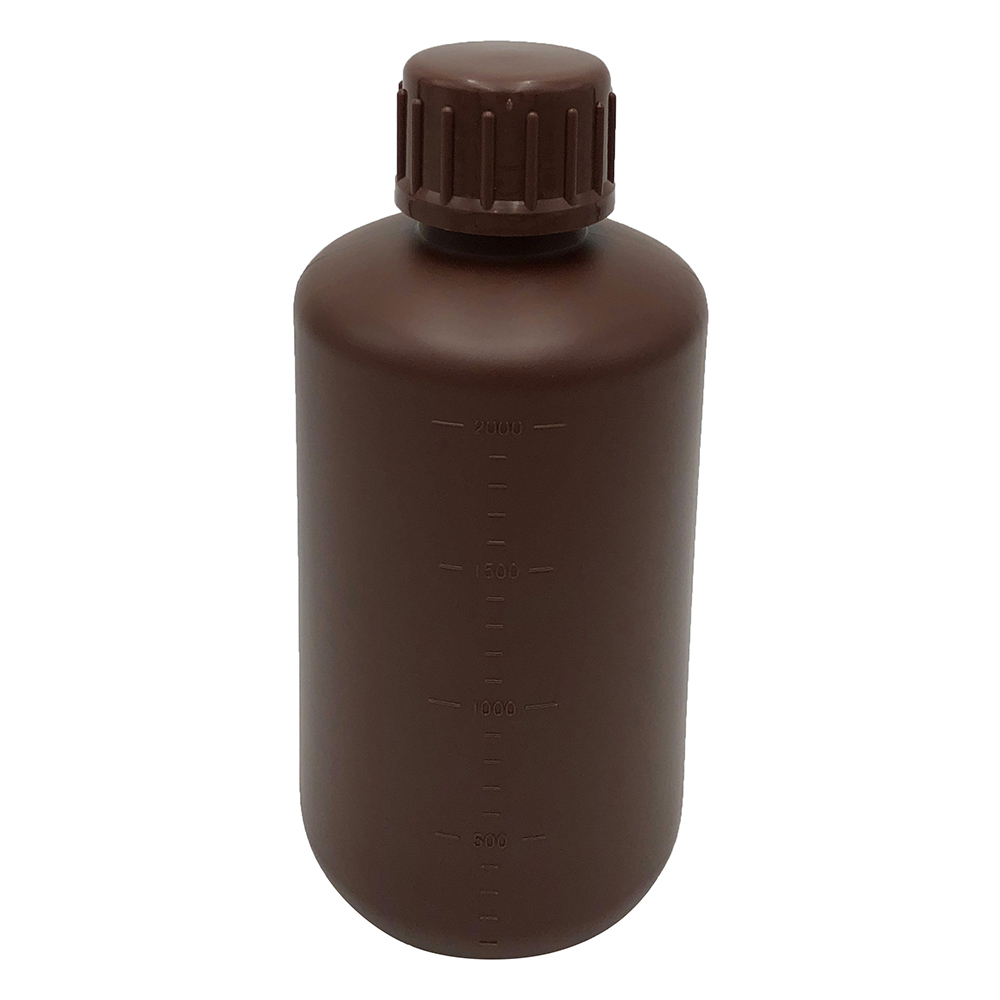 細口丸型遮光瓶 2L (茶)