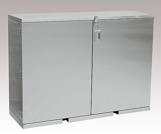 3-2087-03 一斗缶保管庫 両開きタイプ 10缶収納 1360×445×985mm