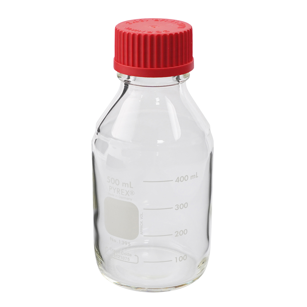 メディウム瓶 PYREX(R)・赤耐熱キャップ付き 500ml 1395-500HTC