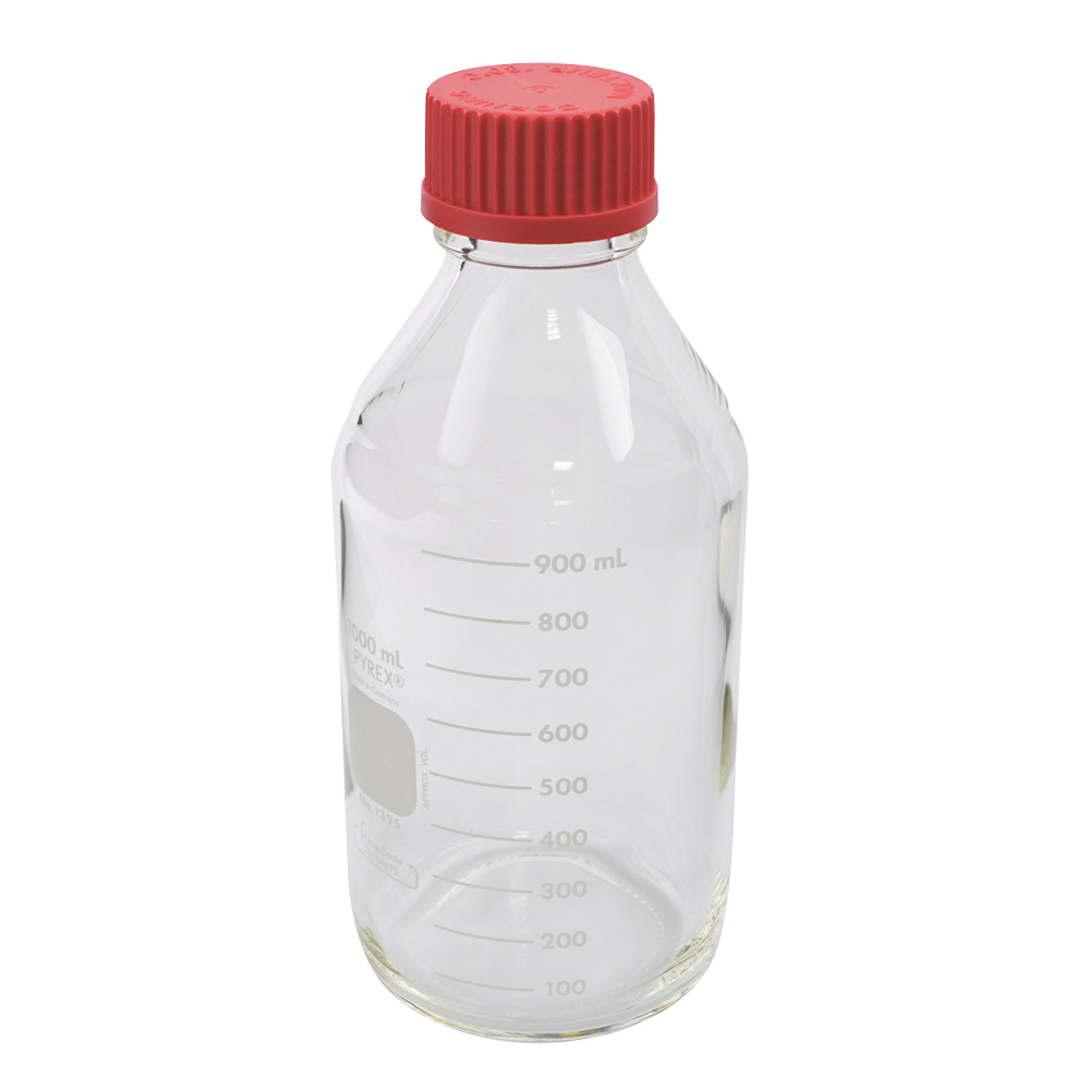 メディウム瓶 PYREX(R)・赤耐熱キャップ付き 1000ml 1395-1LHTC