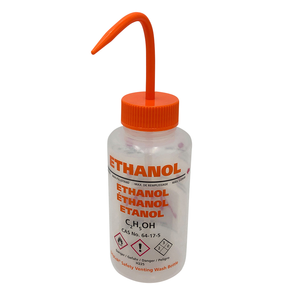 薬品標識広口洗浄瓶 (Azlon) 500mL エタノール WGW541VTML