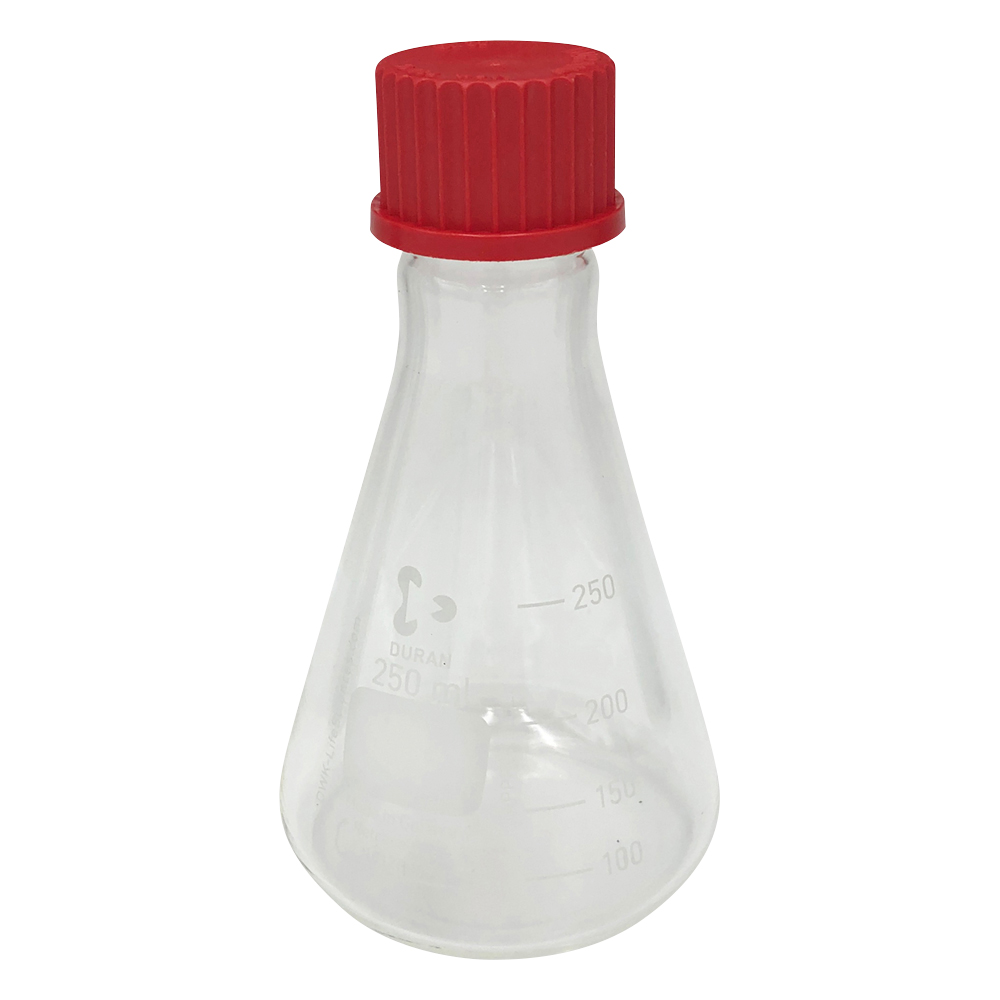 ネジ口三角フラスコ 250mL PBTキャップ(GL32) 218033653