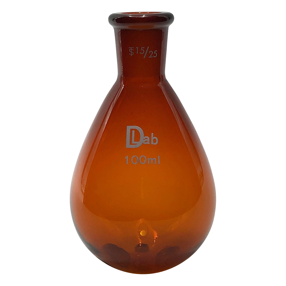 3-9675-08 共通摺合ナスフラスコ(茶褐色) 100mL 15/25
