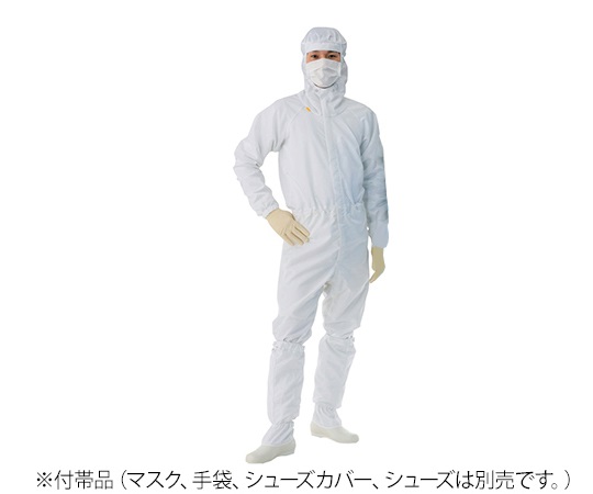 クリーンウェアフード一体ツナギ服(男女兼用) ホワイト LL FD175C-01 LL
