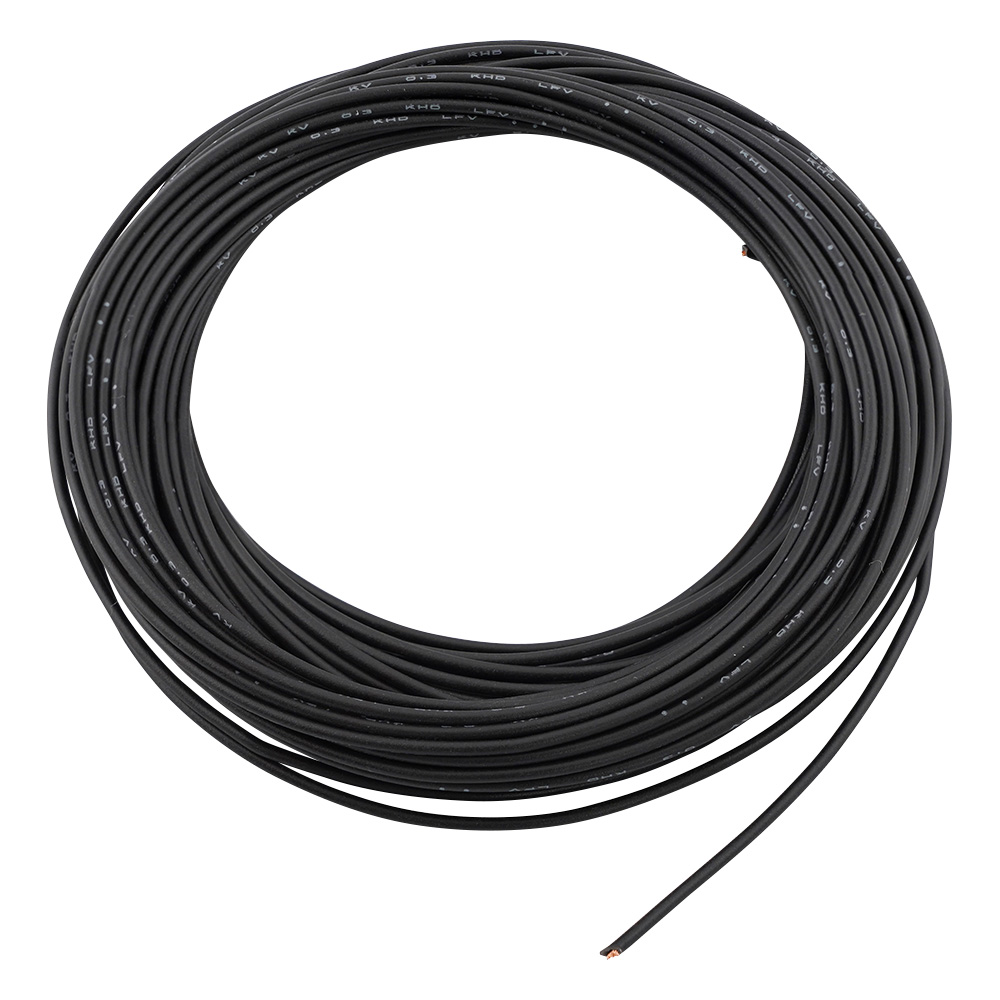 ビニル電線 黒 0.3KV BK