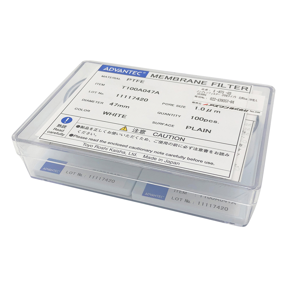 メンブレンフィルター(PTFEタイプ) 孔径1μm 12110004(100枚)