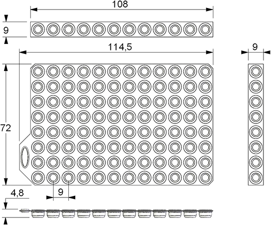 96well format用Push Cap 8cap band型 灰色 MP53092(40マット)