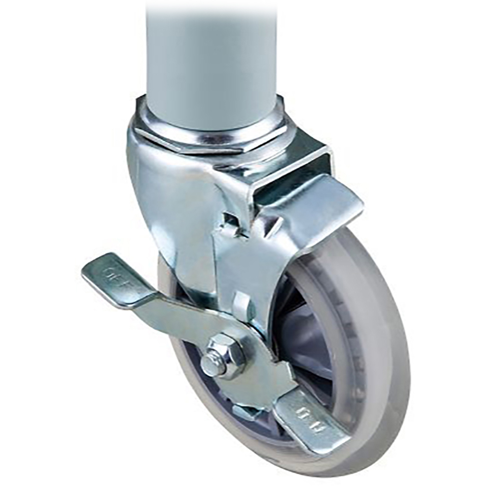 サイレントプラスチックワゴン用静音キャスター ストッパー付(1個)