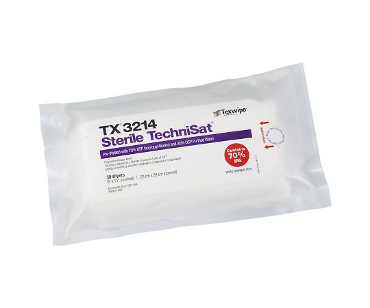 4-1884-01 滅菌プリウェットワイパー TechniSat® TX3214(50枚) テックスワイプ(TEXWIPE)