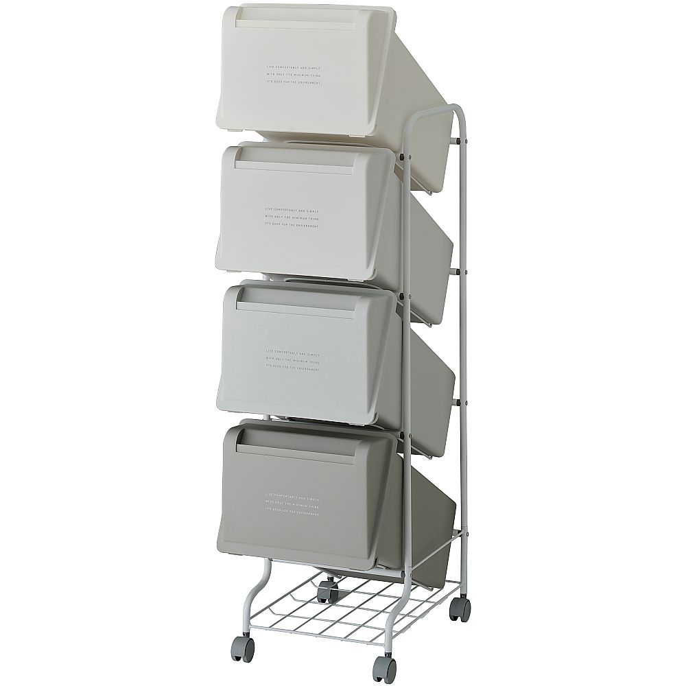 4-2195-13 多段式ゴミ箱 84L(21L×4段) CS5-80 MX6 CS5-80 MX6(1個)