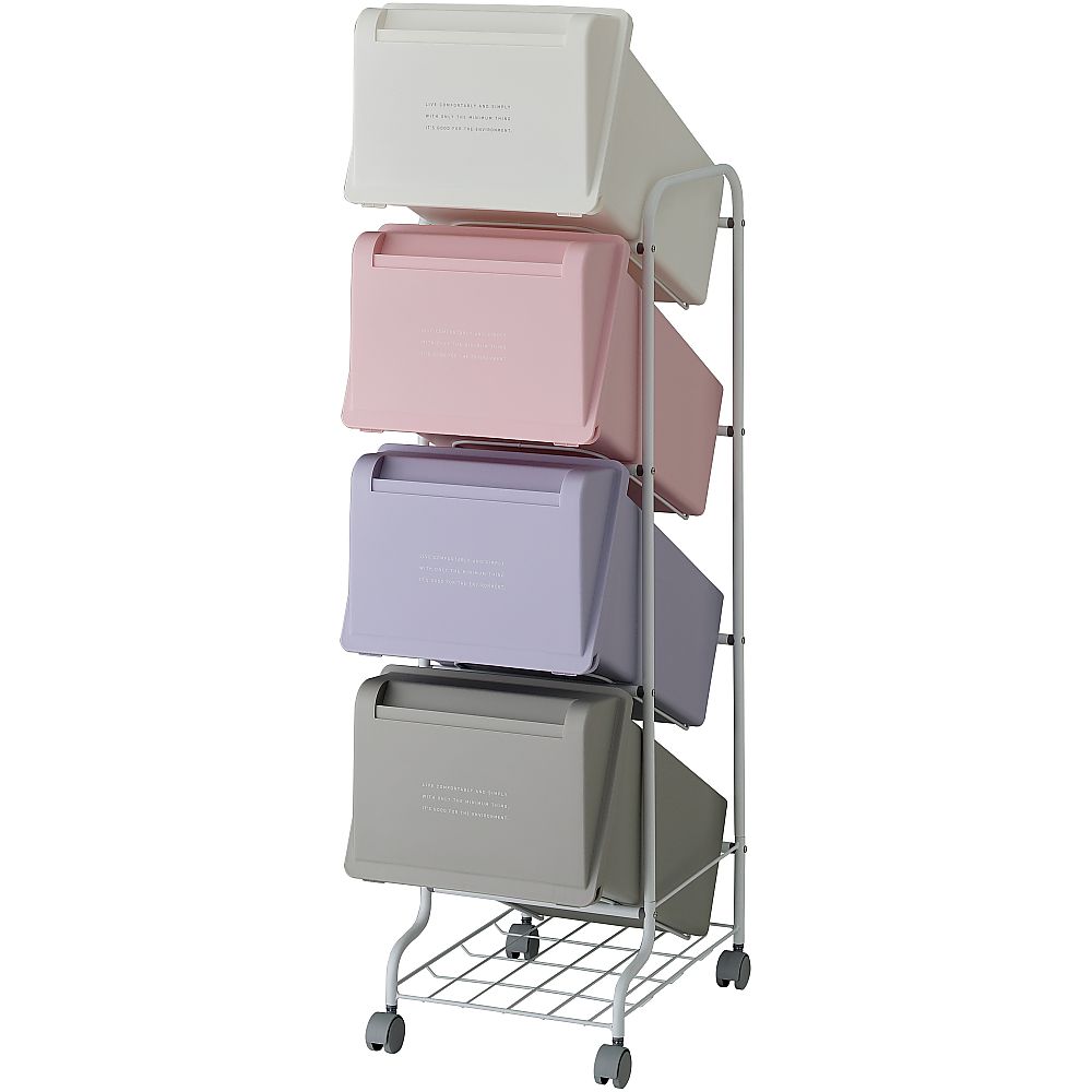 4-2195-14 多段式ゴミ箱 84L(21L×4段) CS5-80 MX7 CS5-80 MX7(1個)