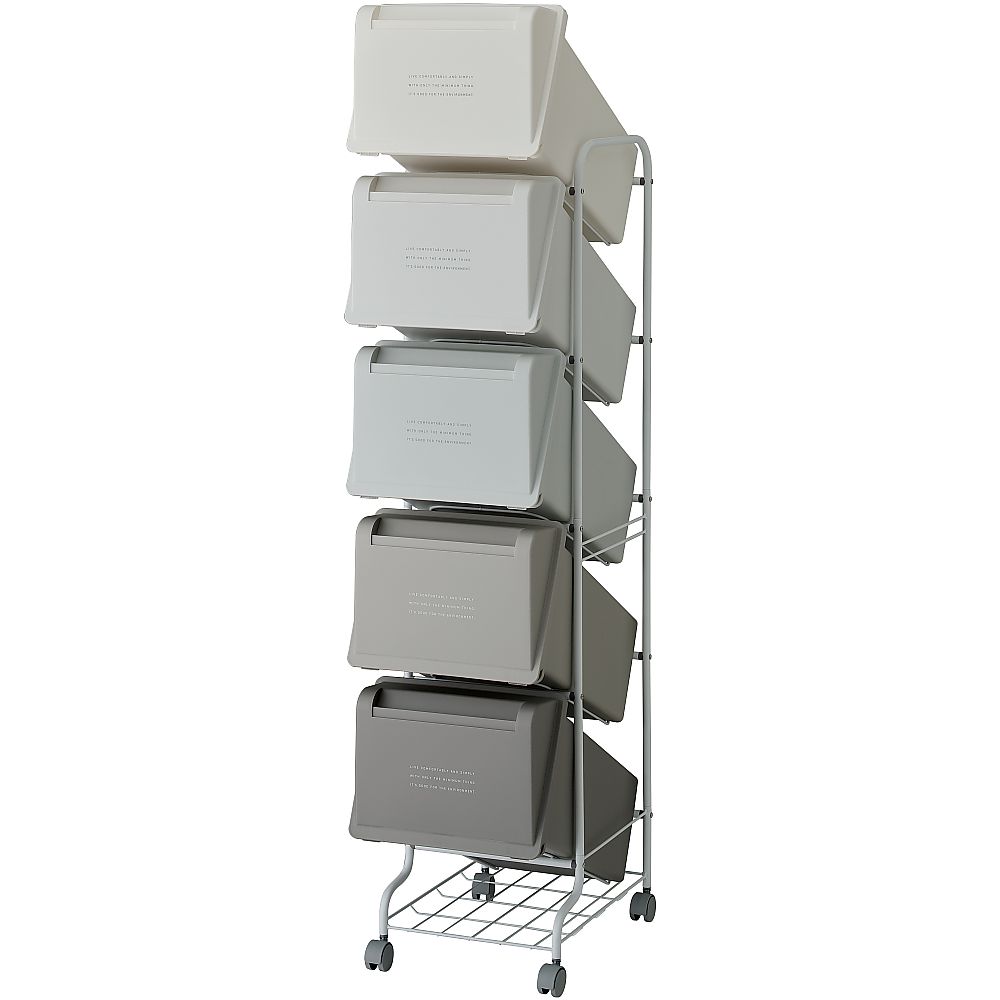 4-2195-15 多段式ゴミ箱 105L(21L×5段) CS5-100 MX6 CS5-100 MX6(1個)