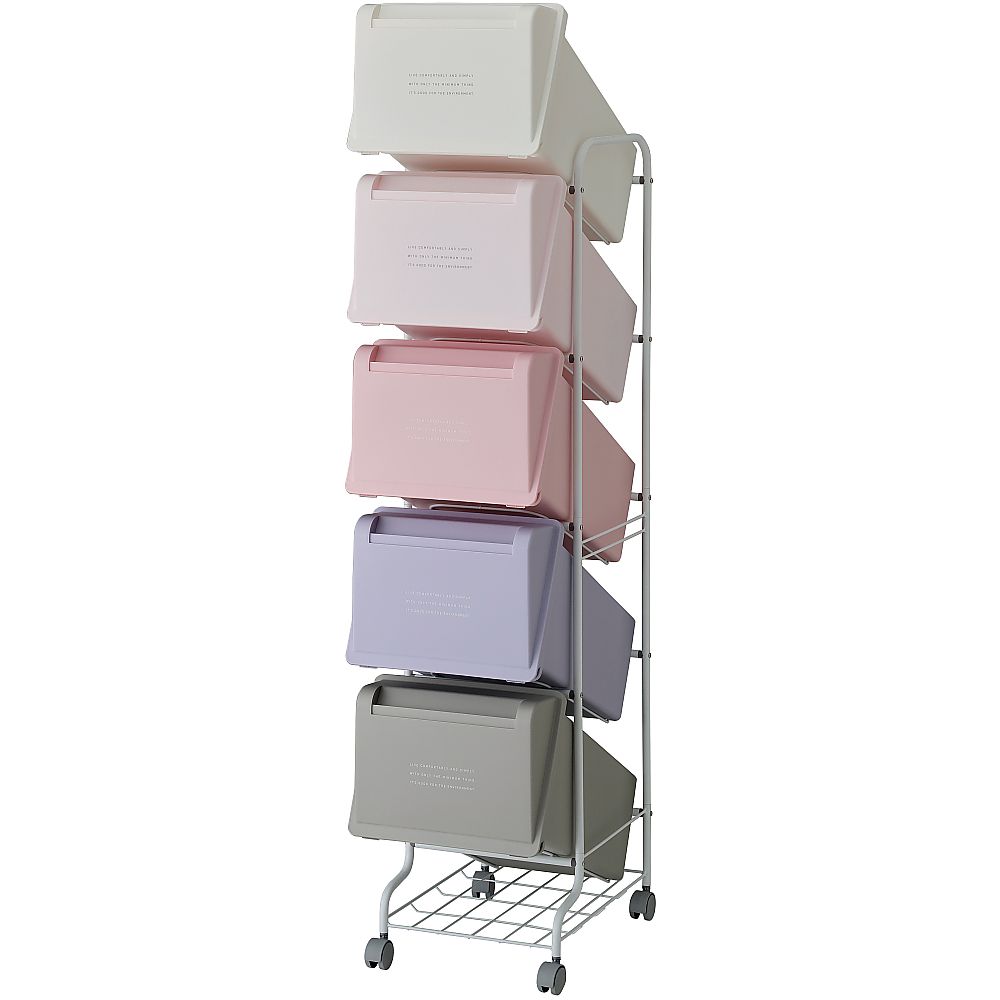 4-2195-16 多段式ゴミ箱 105L(21L×5段) CS5-100 MX7 CS5-100 MX7(1個)
