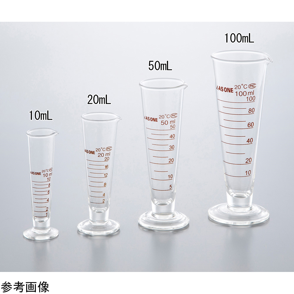 【受注停止】4-3860-04 液量計(硼珪酸ガラス)100mL アズワン(AS ONE) 印刷