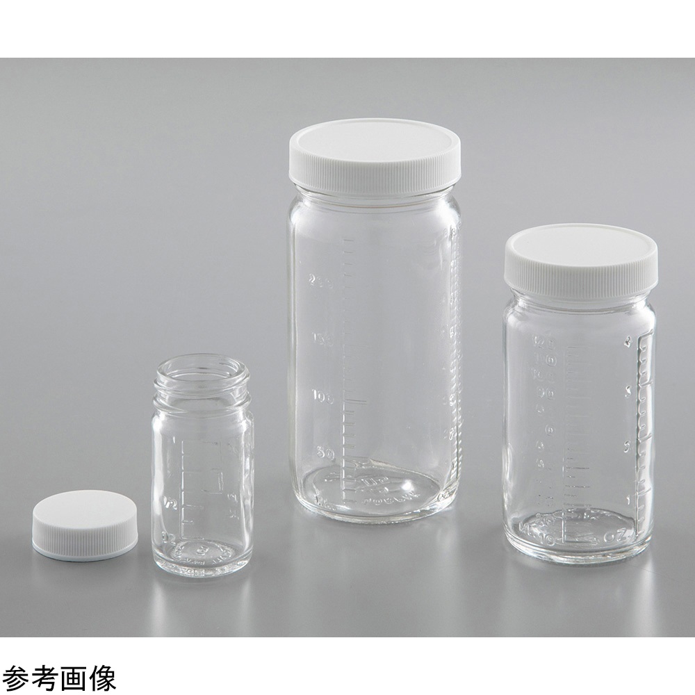 4-4318-01 成形メモリ付きガラス瓶 30mL Qorpak 印刷