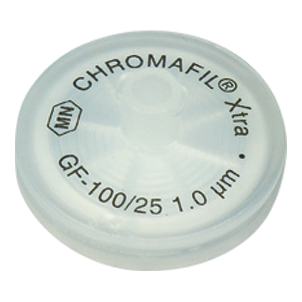 シリンジフィルター(ガラス繊維・CHROMAFIL)1um φ25mm ナチュラル(100個)