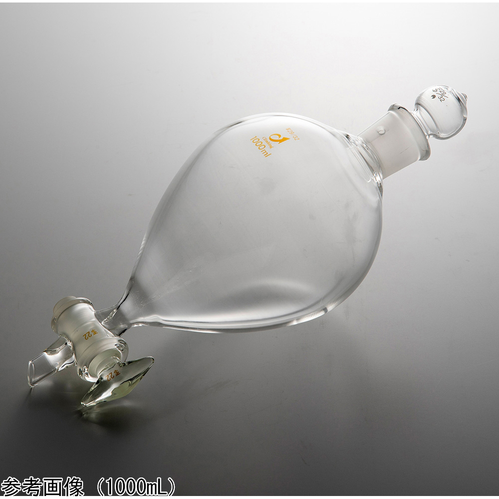 丸型分液ロート(短足タイプ)ガラスコック 200mLCL0530-03-10 CL0530-03-10(1個)