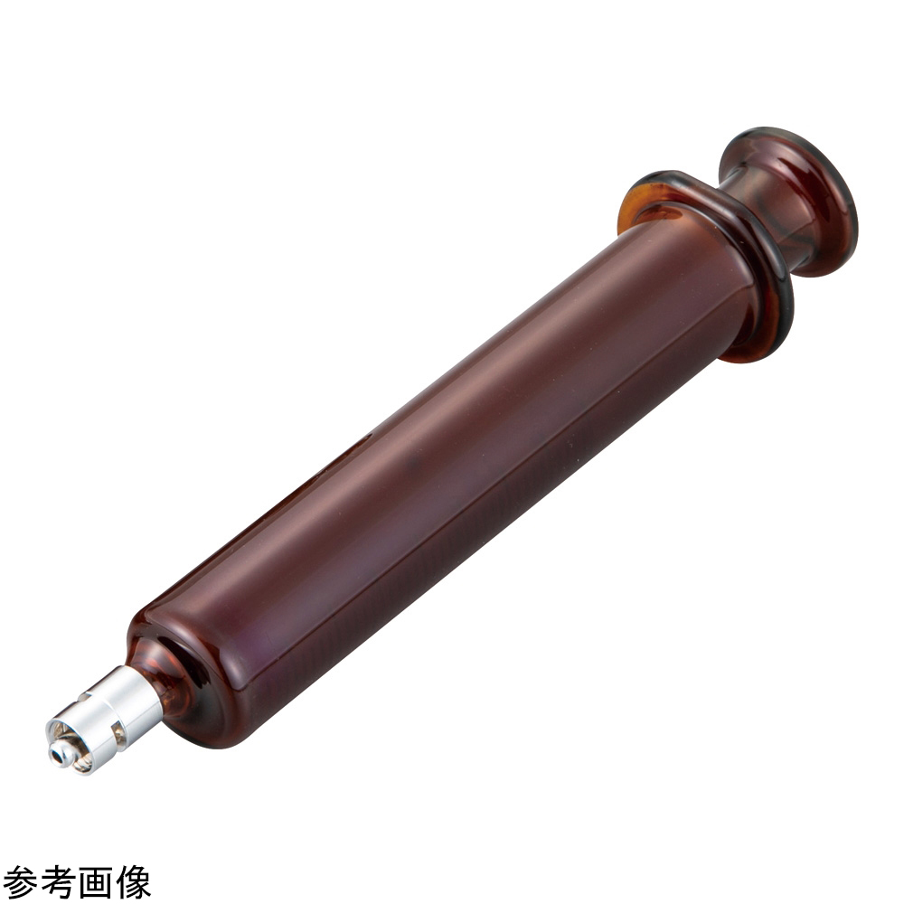 4-4608-09 褐色硝子注射筒 30mL(横口) 翼工業 印刷