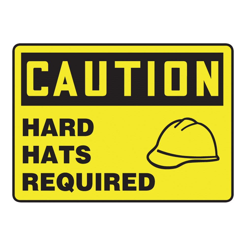 警告・注意喚起ラベル(英字)Hard Hats Required