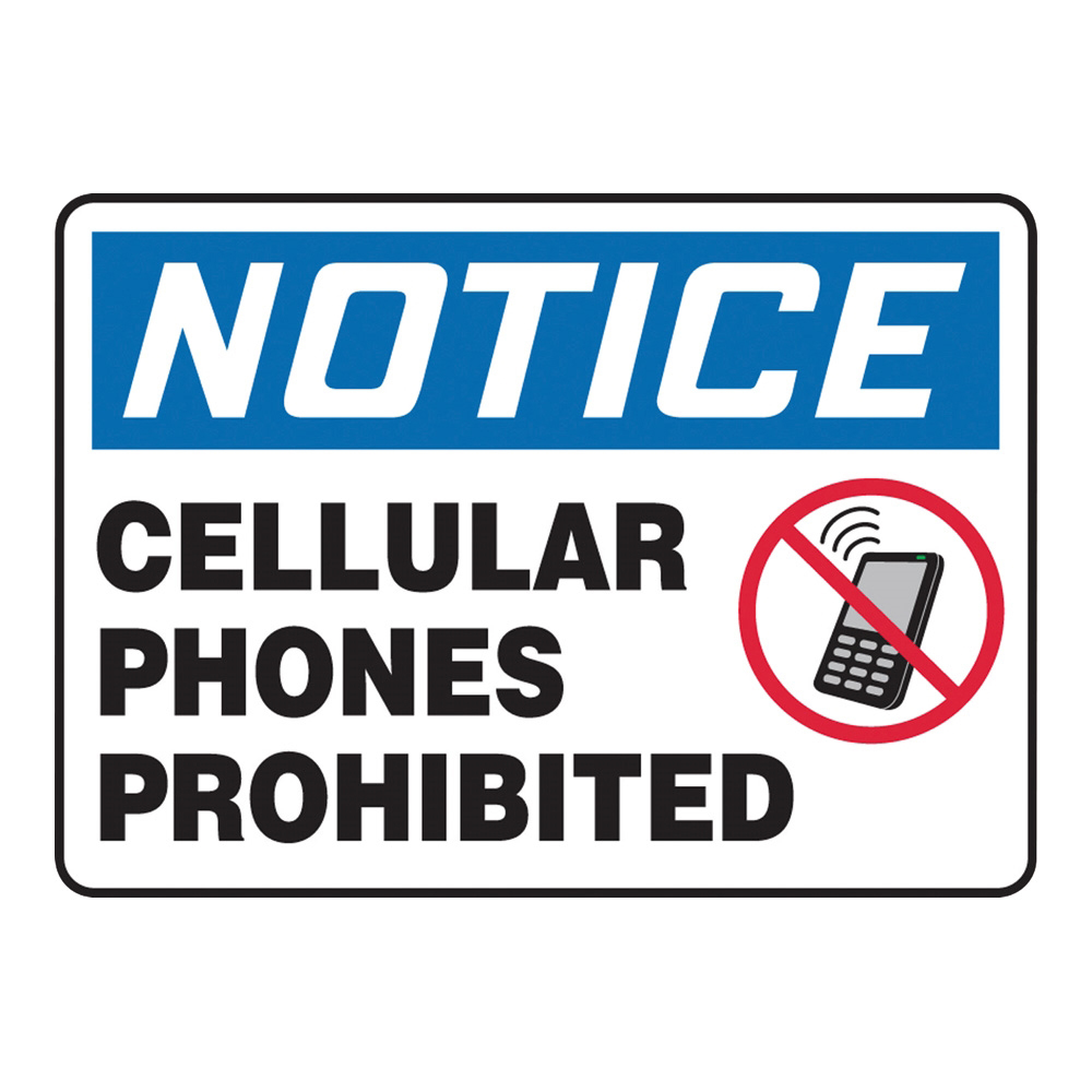 警告・注意喚起ラベル(英字)Cellular Phones Prohibited