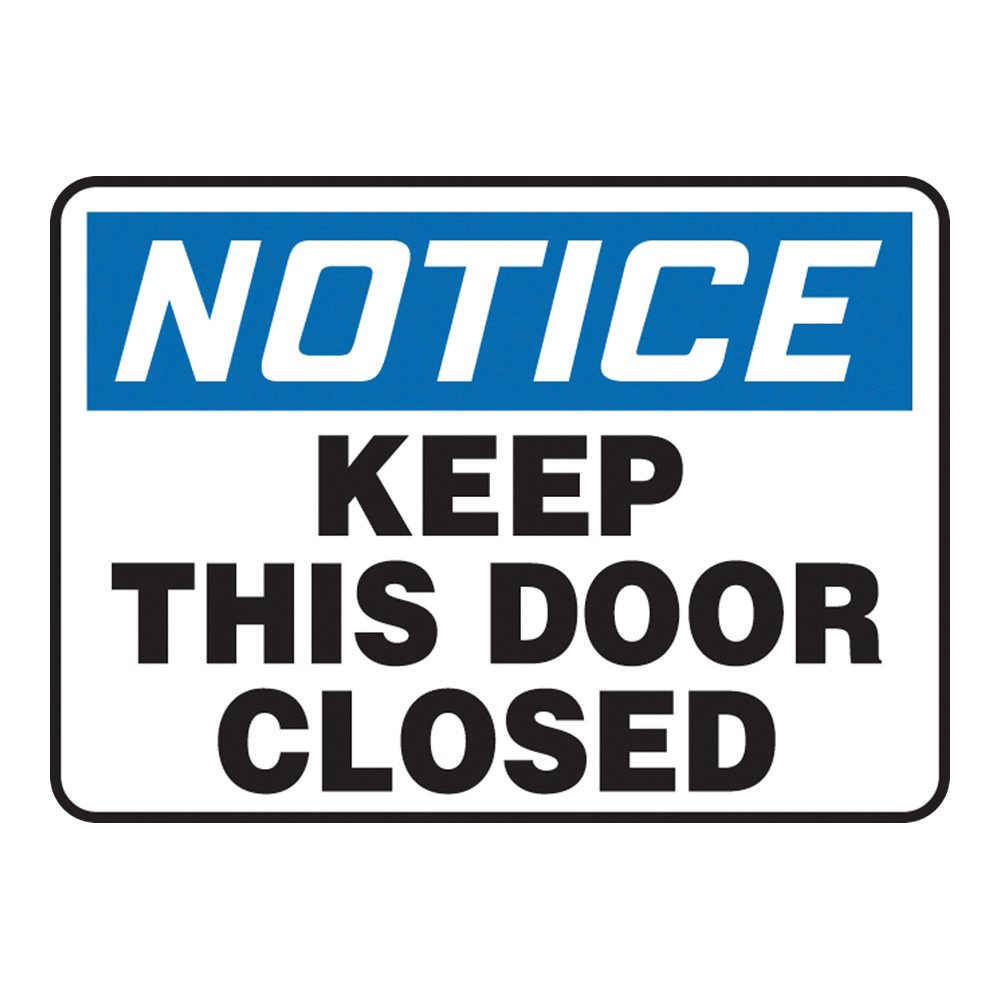 4-4747-14 警告・注意喚起ラベル(英字)Keep This Door Closed Accuform