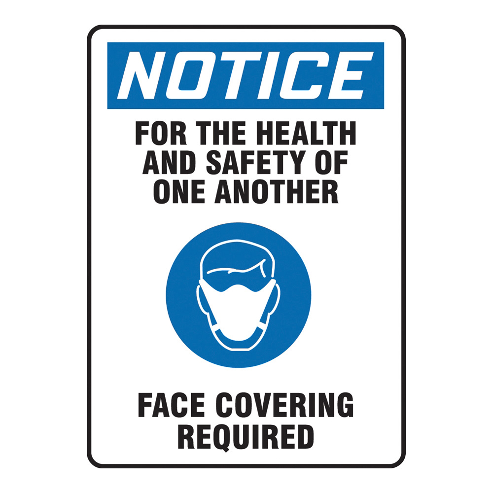 警告・注意喚起ラベル(英字)For The Health And Safety Of One Another Face Covering Required
