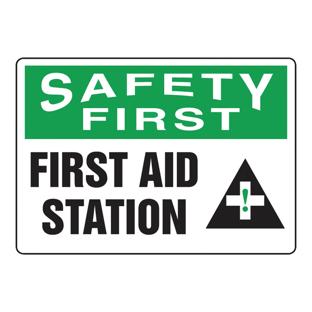 4-4747-22 警告・注意喚起ラベル(英字)First Aid Station Accuform