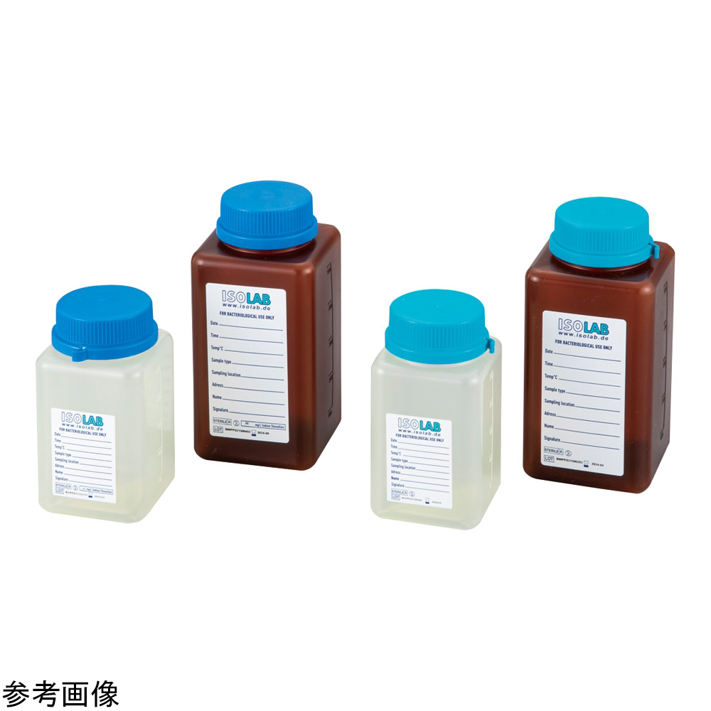 4-4781-03 滅菌PP四角採水瓶 透明 500mL ハイポ入(42本) ISOLAB